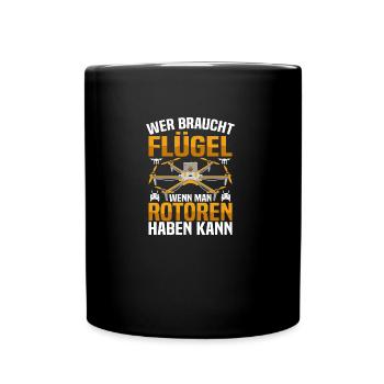Drone Flying FPV Racing Pilot Drone Flyer - Full Colour Mug - black - Front