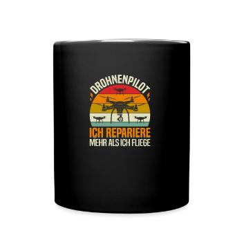 Drone Pilot Drone Driver's License - Full Colour Mug - black - Front