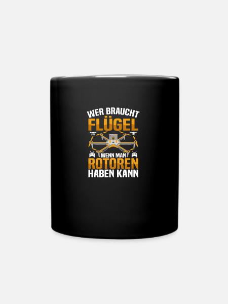Drohnenfliegen FPV Racing Pilot Drohnenflieger - Tasse einfarbig - Schwarz