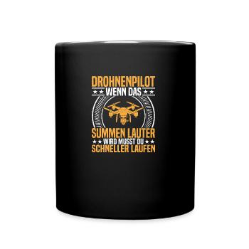 Drone Pilot Drone with Camera Drone Flying FPV - Full Colour Mug - black - Front