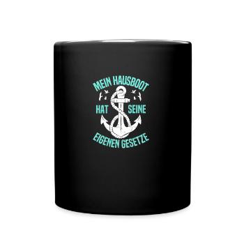Houseboat owner Boat license Driver's license for - Full Colour Mug - black - Front