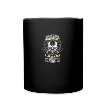 Lumberjack with chainsaw/chainsaw Forestry worker - Full Colour Mug - black - Front