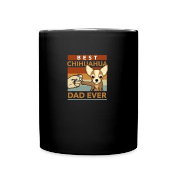Chihuahua disant papa propriétaire cadeau fête des pères - Mug uni - noir - Devant