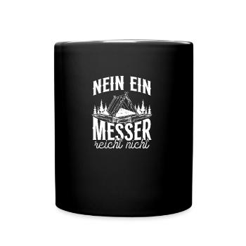 Bushcrafter Survival Knife Outfit Bushcrafting - Full Colour Mug - black - Front
