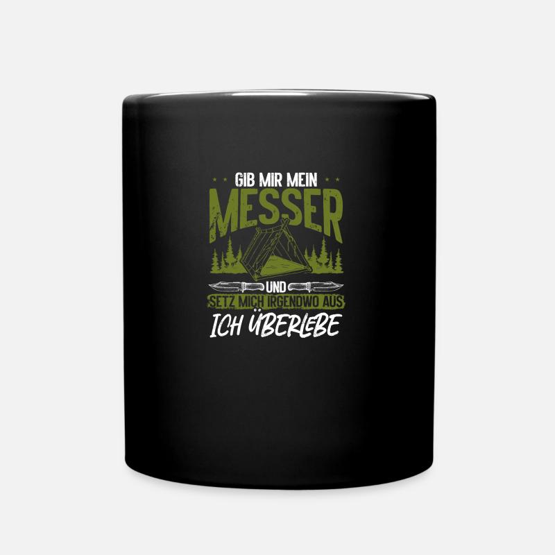 Bushcraft Outfit Survival Camping Bushcrafting - Tasse einfarbig - Schwarz