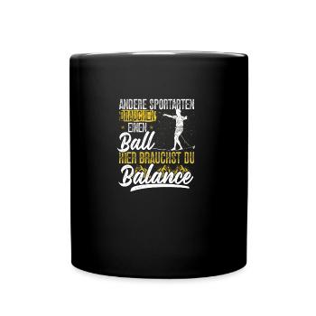 Slackline Fans Slacklining Erwachsene ohne Baum - Tasse einfarbig - Schwarz - Vorne