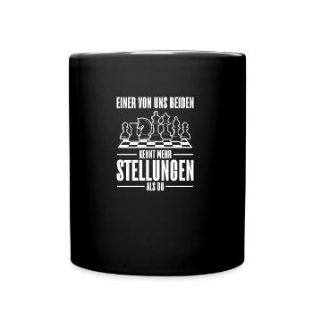 Schachmeister Schachfiguren Schachspieler - Tasse einfarbig - Schwarz - Vorne