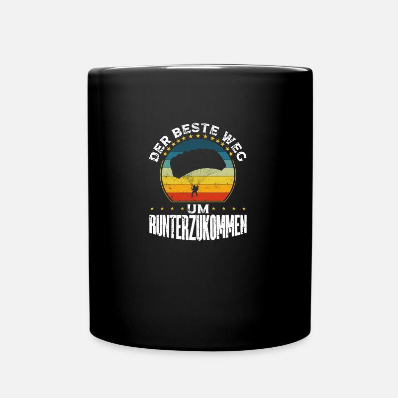 Fallschirmspringen Gutschein Fallschirmsprung - Tasse einfarbig - Schwarz