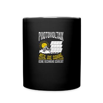 Photovoltaic Systems Green Electricity Solar Panel PV System - Full Colour Mug - black - Front