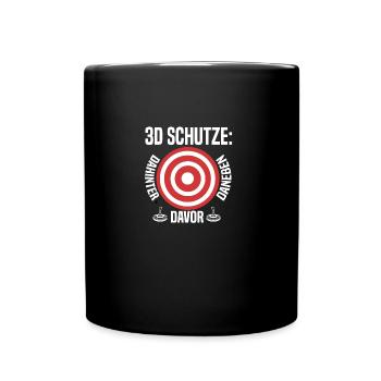 Eisstockschütze Bayrisches Stockschießen - Tasse einfarbig - Schwarz - Vorne