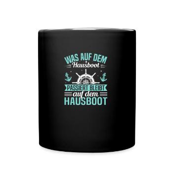 Capitaine de péniche avec équipage de péniche & - Mug uni - noir - Devant