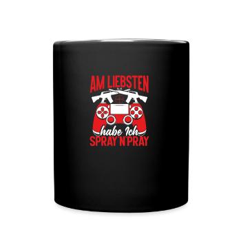 Zocken Gaming Headset PC Gaming Konsole Gamepad - Tasse einfarbig - Schwarz - Vorne