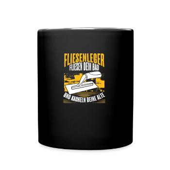 Tiler Construction Site Craftsman Journeyman - Full Colour Mug - black - Front