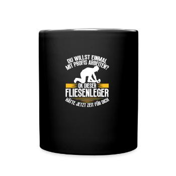 Tiler occupation craftsman journeyman - Full Colour Mug - black - Front