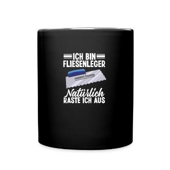 Plattenleger Fliesenlegermeister Handwerker Beruf - Tasse einfarbig - Schwarz - Vorne