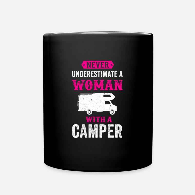 Funny gift for women with camper camper - Full Colour Mug - black