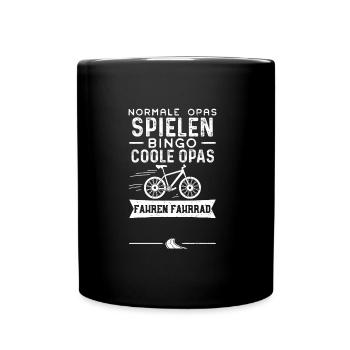 Normale Opas Spielen Bingo Coole... - Tasse einfarbig - Schwarz - Vorne