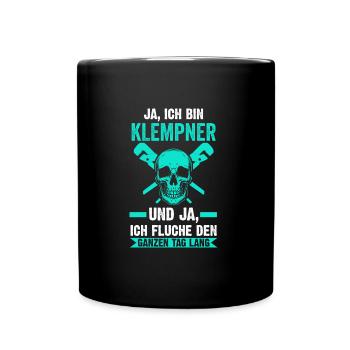 Klempner Beruf Installateur Geschenk - Tasse einfarbig - Schwarz - Vorne