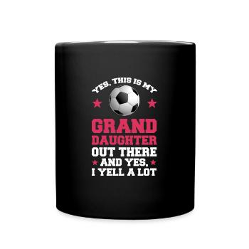 Fußball Oma Enkelin Fußball Oma Sport Geschenk - Tasse einfarbig - Schwarz - Vorne