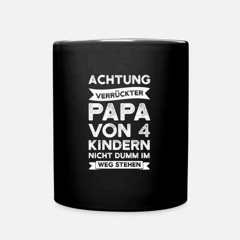 Papa 4 Kinder Kinder Geschenk - Tasse einfarbig - Schwarz