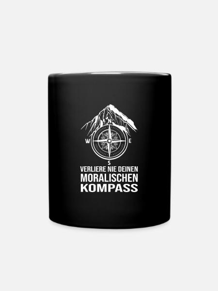 Moralischer Kompass - Tasse einfarbig - Schwarz