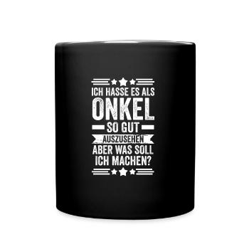 Onkel Familie Nichte Geschenk - Tasse einfarbig - Schwarz - Vorne
