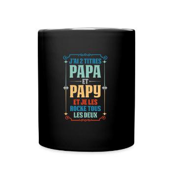 Papa & Opa Familie Vater Geschenk - Tasse einfarbig - Schwarz - Vorne
