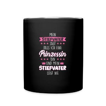 Stieftochter Stiefpapa Stiefvater Geschenk - Tasse einfarbig - Schwarz - Vorne