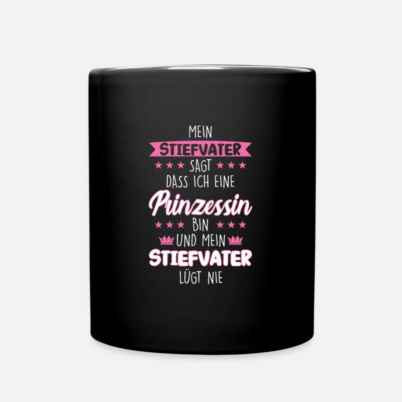 Stieftochter Stiefpapa Stiefvater Geschenk - Tasse einfarbig - Schwarz