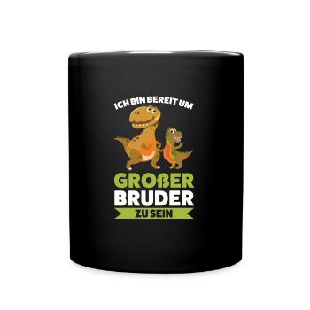 Großer Bruder Dinosaurier Grosser Bruder Geschenk - Tasse einfarbig - Schwarz - Vorne