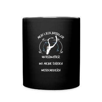 Taucher tauchen Sporttaucher Gerätetauchen - Tasse einfarbig - Schwarz - Vorne