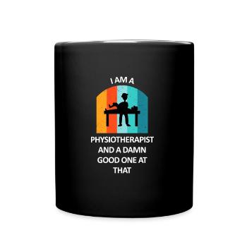 Physiotherapeut Humorvoll Geschenk Spruch Lustig - Tasse einfarbig - Schwarz - Vorne