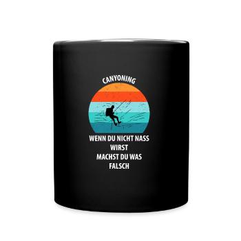 Canyoning Bergsteigen Klettern Wandern Berge - Tasse einfarbig - Schwarz - Vorne