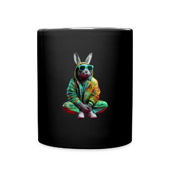 Bunny Rabbit Lunettes de soleil Colorful Cool Bunny - Mug uni - noir - Devant