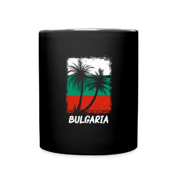 Bulgarien Flagge Bulgarische Fahne Goldstrand - Tasse einfarbig - Schwarz - Vorne
