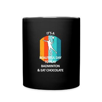Badminton Badminton Badminton Player Chocolat - Mug uni - noir - Devant