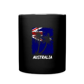 Drapeau de l’Australie sous le drapeau australien - Mug uni - noir - Devant