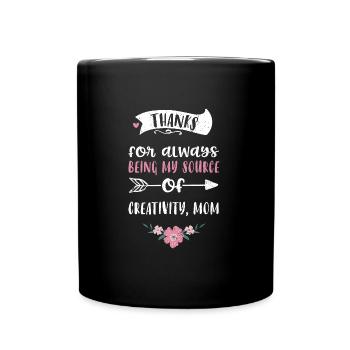 Merci d’être toujours ma source... - Mug uni - noir - Devant