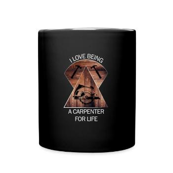 Schreiner Tischler Zimmere Handwerker Holz - Tasse einfarbig - Schwarz - Vorne