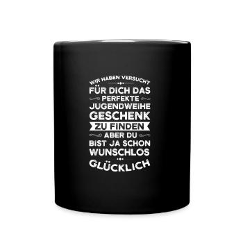 Jugendweihe Jugend Konfirmation Geschenk - Tasse einfarbig - Schwarz - Vorne