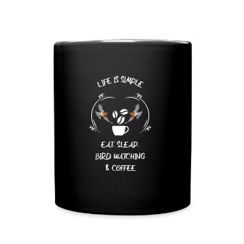 Bird Watching Bird Watching Birding Coffee - Full Colour Mug - black - Front