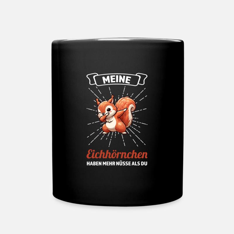 Eichhörnchen Tier Eichhörnchen-Liebhaber Geschenk - Tasse einfarbig - Schwarz