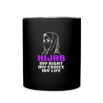 Muslim Hijab Headscarf - Full Colour Mug - black - Front