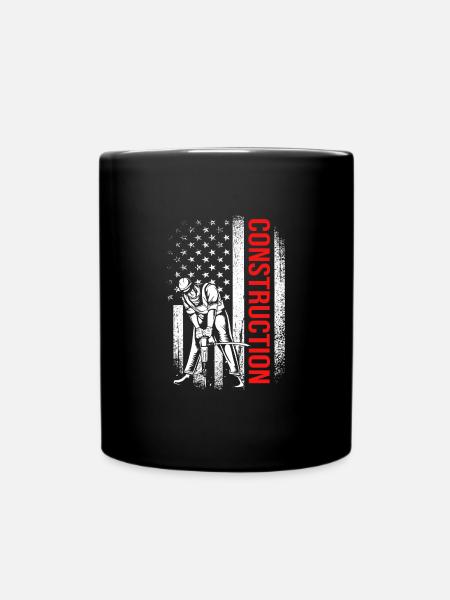 Bauarbeiter Baustelle - Tasse einfarbig - Schwarz