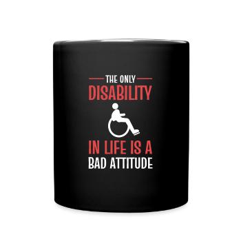 Rollstuhl - Tasse einfarbig - Schwarz - Vorne