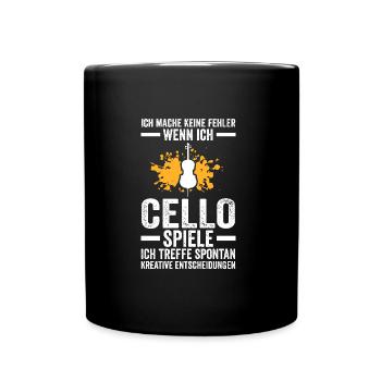 Cello Musik Musiker Geschenk - Tasse einfarbig - Schwarz - Vorne