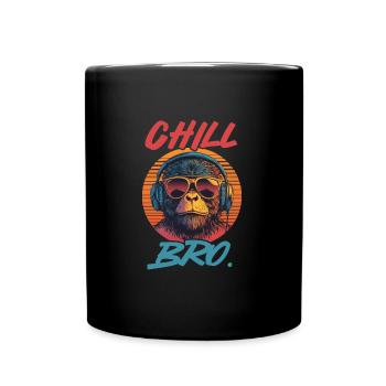 Chill Bro Cool Monkey Hip Hop Vibes Retro Music - Tasse einfarbig - Schwarz - Vorne