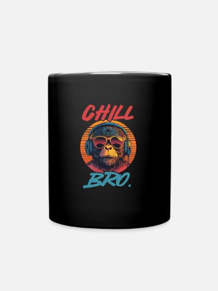 Chill Bro Cool Monkey Hip Hop Vibes Retro Music - Tasse einfarbig - Schwarz