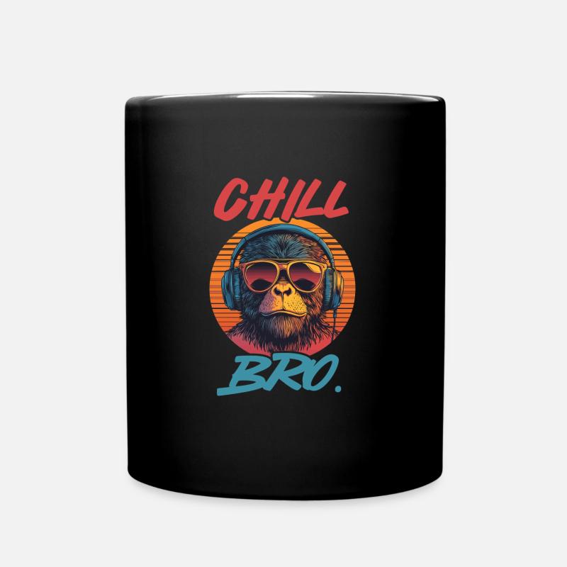 Chill Bro Cool Monkey Hip Hop Vibes Retro Music - Tasse einfarbig - Schwarz