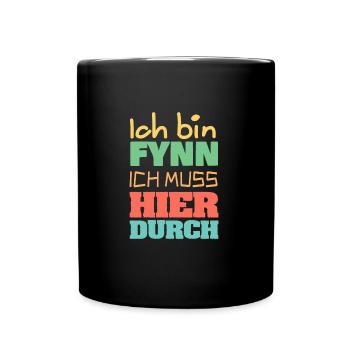 Vorname Name Fynn Geschenkidee - Tasse einfarbig - Schwarz - Vorne